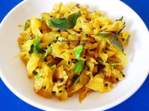 lemon cabbage fry, muttaikose fry, nimboo gobhi fry