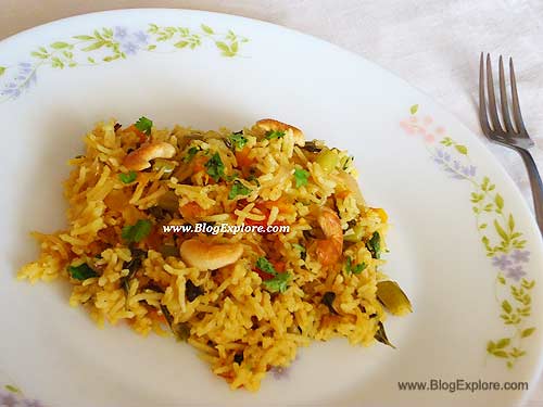 vegetable biryani, vegetarian biryani rice recipe