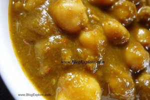 palak chole recipe, spinach chickpeas curry recipe, palak chana recipe
