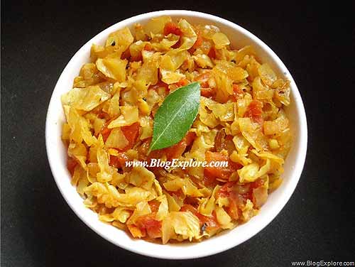 cabbage tomato curry recipe, muttaikose thakkali poriyal recipe, patta gobi tamatar sabzi recipe