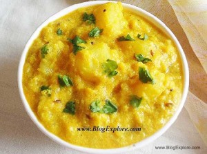 dahi aloo sabzi, potato yogurt curry, potato curd curry recipe