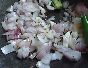 fry onions for capsicum peanut stir fry