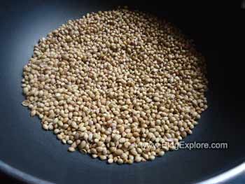 dry roasting coriander seeds for coriander powder recipe