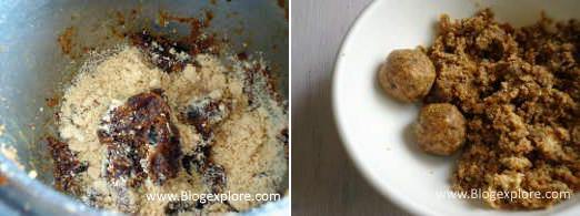 making peanut dates balls for peanut ladoo recipe