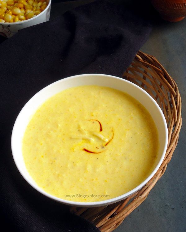 sweet corn kheer recipe - easy and delicious Indian style creamy sweet corn dessert