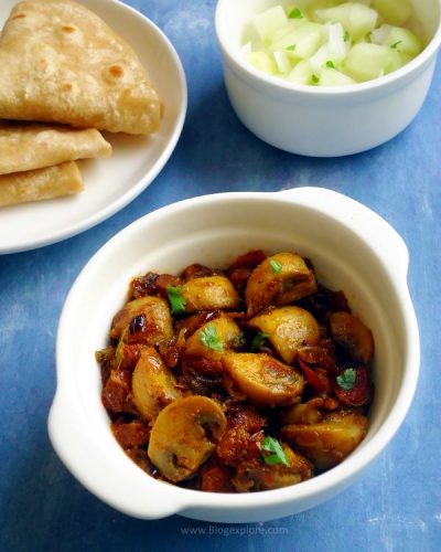 mushroom fry recipe, indian style mushroom stir fry recipe