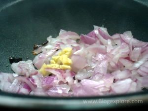 adding onions for cauliflower soup