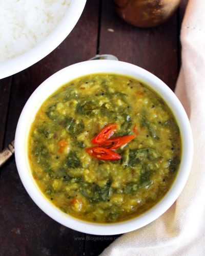 easy spinach dal recipe, palak dal recipe, pressure cooker dal palak
