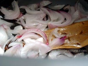 adding onions for cauliflower pulao