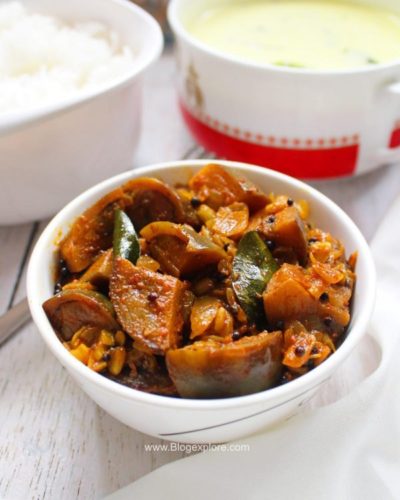 easy brinjal fry, brinjal fry recipe, kathirikai poriyal