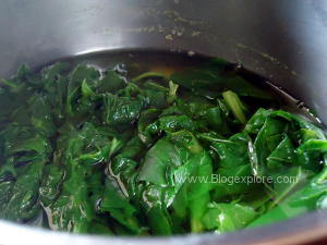 cooking radish leaves for curry