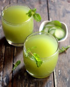 cucumber mint juice recipe, cucumber juice with mint, mint cucumber cooler